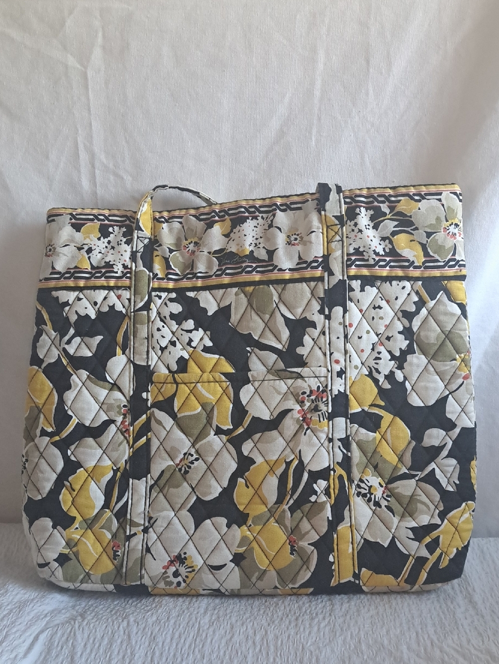 Vera Bradley Tote Bag in Yellow, Black & Cream